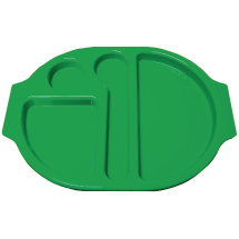 Kristallon Plastic Food Compar tment Tray Small Green