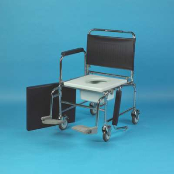 (84522) Wheeled Commode Chair C/W Footrests 18 inch seat