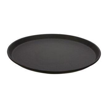 Cambro Fibreglass Round Non-Sk id Tray Black 14in