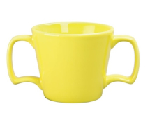 Olympia Heritage Double Handle  Mugs Yellow 300ml (Pack of 6)
