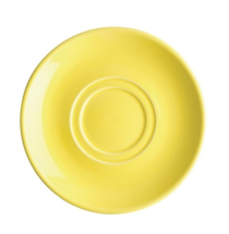Olympia Heritage Double Well S aucers Yellow 163mm (Pack of 6