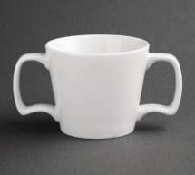 Olympia Heritage Double Handle  Mugs 300ml White (Pack of 6)