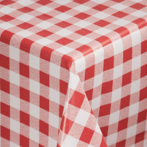PVC Chequered Tablecloth Red 5 4 x 70in