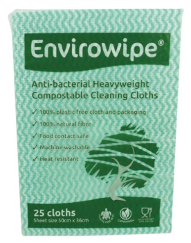 Compostable Cleaning Cloth Green Heavy Duty x 25 Compostable Cleaning Cloth Green Heavy Duty x 25