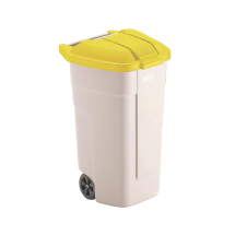 Rubbermaid Mobile Container 10 0Ltr Yellow Lid