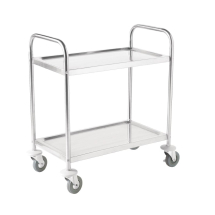Vogue Stainless Steel 2 Tier C learing Trolley Large