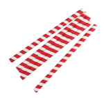 Compostable Paper Smoothie Straws Red Stripes (250 Pack)