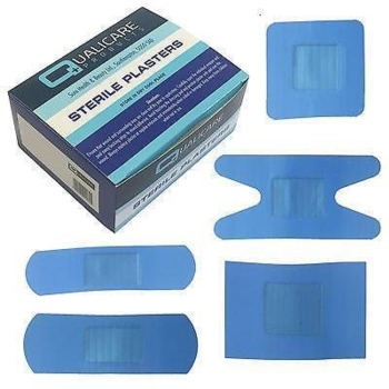 Dependaplast Blue Food Plaster Box of 100 assorted sizes Dependaplast Blue Food Plaster Box of 100 assorted sizes