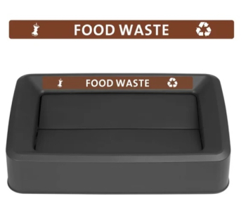 Jantex Slim Bin Lid Food Waste Label - Brown 360(W)x30(H)mm Jantex Slim Bin Lid Food Waste Label - Brown 360(W)x30(H)mm