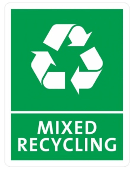 Jantex Slim Bin Mixed Recyclig Label - 160mm x 210mm Jantex Slim Bin Mixed Recyclig Label - 160mm x 210mm