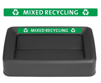 Jantex Slim Bin Lid Mixed Recycling Label - 360mm x 30mm Jantex Slim Bin Lid Mixed Recycling Label - 360mm x 30mm