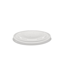 Compostable Hot Food Pot Flat Lids 12oz & 16oz (500 Pack) Compostable Hot Food Pot Flat Lids 12oz & 16oz (500 Pack)
