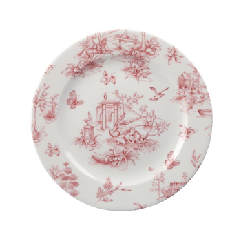 Vintage Prints Tea Plates 210m Cranberry Toile Print (Qty 6) Vintage Prints Tea Plates 210m Cranberry Toile Print (Qty 6)
