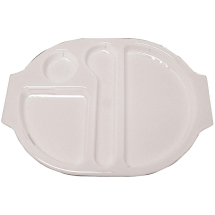 Kristallon Plastic Food Compar tment Tray Large White