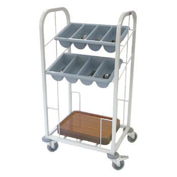 Craven Steel Two Tier Cutlery and Tray Dispense Trolley Craven Steel Two Tier Cutlery and Tray Dispense Trolley