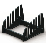 Black Plastic Chopping Board Rack Small 6 Slots -14mm Thick