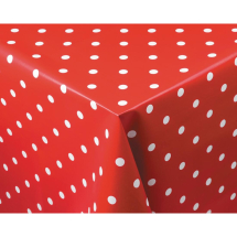 PVC Polka Dot Tablecloth Red 5 4 x 70in