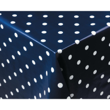 PVC Polka Dot Tablecloth Blue 54in