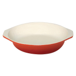 Vogue Orange Round Cast Iron G ratin Dish 400ml