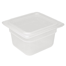 Polypropylene 1/6 GN Container W/Lid 100mm - Pack of 4
