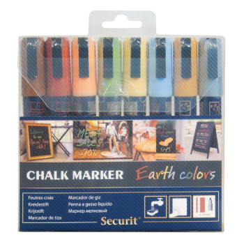 Securit Earth Chalk Pens 2 x 6 mm