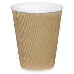 Recyclable Coffee Cups Ripple Wall Kraft 225ml/8oz (500 Pack