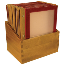 Securit Menu Holders with Wood en Box A4 Red