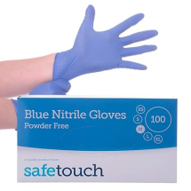 Nitrile Blue P/Free Gloves Medium 10 x 100 case
