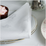 Alpha Ivy Leaf Square Napkin - White - 50cm x 50cm