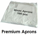 Premium White Aprons Flat Pack 10 x 100 Case 1000