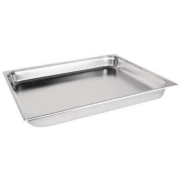 Vogue Stainless Steel2/1 19ltr Doulbe Size Gastronorm Pan65mm