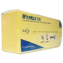 Wypall X 50 Yellow Kimberly Cl lark Cleaning Cloth x 50