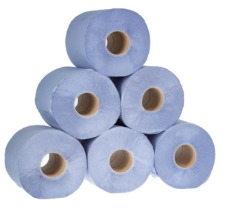 2 ply Blue Centrefeed x6 500 sheets 166mm x 170mm