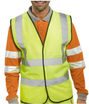 Hi-Vis Two Band Vest - Yellow Extra Large