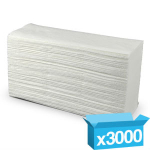 Z-Fold 2ply White Hand Towel 3000 ZFWHT - 220 x 240mm