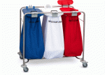 3 Bag St/St Laundry Cart Lids & Foot Break