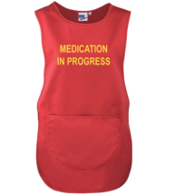 Medication Round Tabard Red- Small - 32 -34 inch