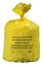 Yellow Clinical Waste Sack M/Duty Roll 10 x 25 90L
