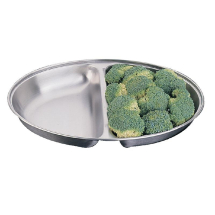 inchOlympia Oval Vegatable Dish T wo Compartments 200mminch