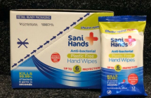 Sani Hands Anti-Bacterial Hand Wipes - 10 packs of 12 Wipes