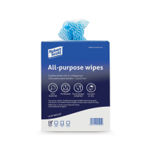 All-Purpose Anti Bac Wipe Blue Perforated Roll of 200 22x37cm All-Purpose Anti Bac Wipe Blue Perforated Roll of 200 22x37cm
