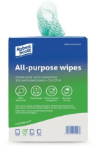 All-Purpose Anti Bac Wipe Gree Perforated Roll of 200 22x37cm All-Purpose Anti Bac Wipe Gree Perforated Roll of 200 22x37cm