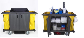 Lockable Large Housekeeping Trolley - 127cm x 152cm x 56cm Lockable Large Housekeeping Trolley - 127cm x 152cm x 56cm