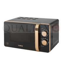 20 Ltr Manual Microwave in Black and Gold Rose