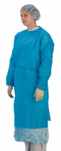 Thumb Loop Fluid Protection Gowns Blue case of 75