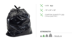Black Refuse Sacks x 200 (18x29x38) Medium Duty
