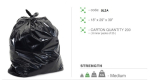Black Bin Bags (18x28x38) 24mu- 200 per case
