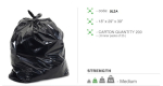 Black Bin Bags x 200 HD (18x28x38)
