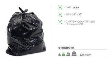 Black Bin Bags x 200 HD (18x28x38) Black Bin Bags x 200 HD (18x28x38)