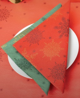 Merry & Bright Napkin - Green 40cm 3 Ply - Pack of 100